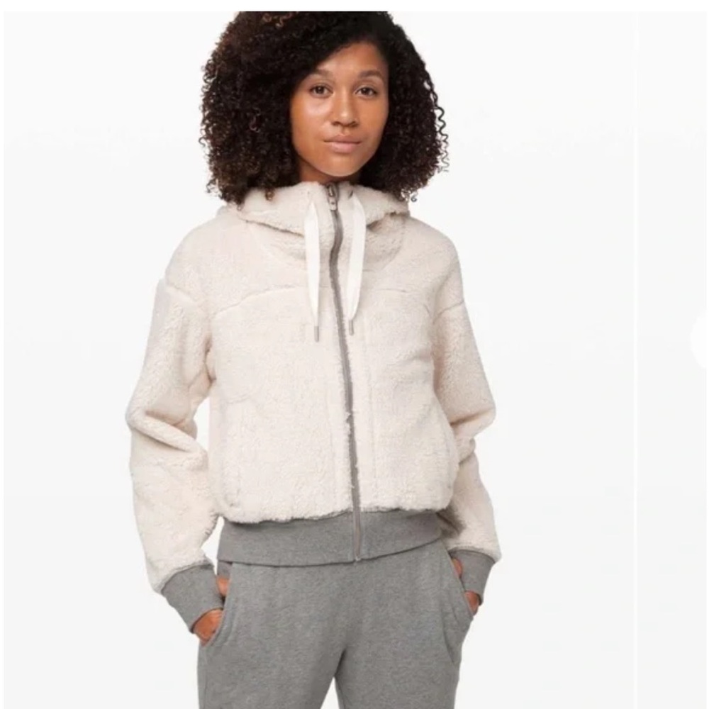 Lululemon short and sweet hooded sherpa jacket *reversible